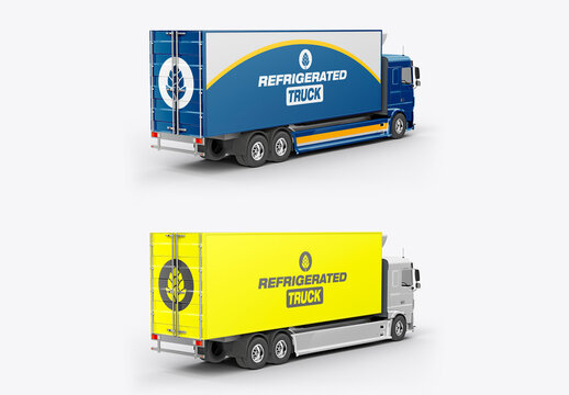 Refrigerated Truck Mockup