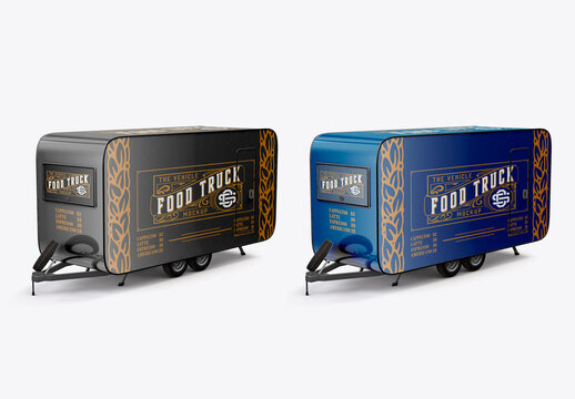 Classic Trailer Food Truck Mockup
