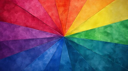 Abstract Color Wheel Vibrant Spectrum of Hues on Textured Canvas, Full Frame Background