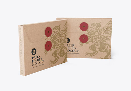 Kraft Folder with String mockup