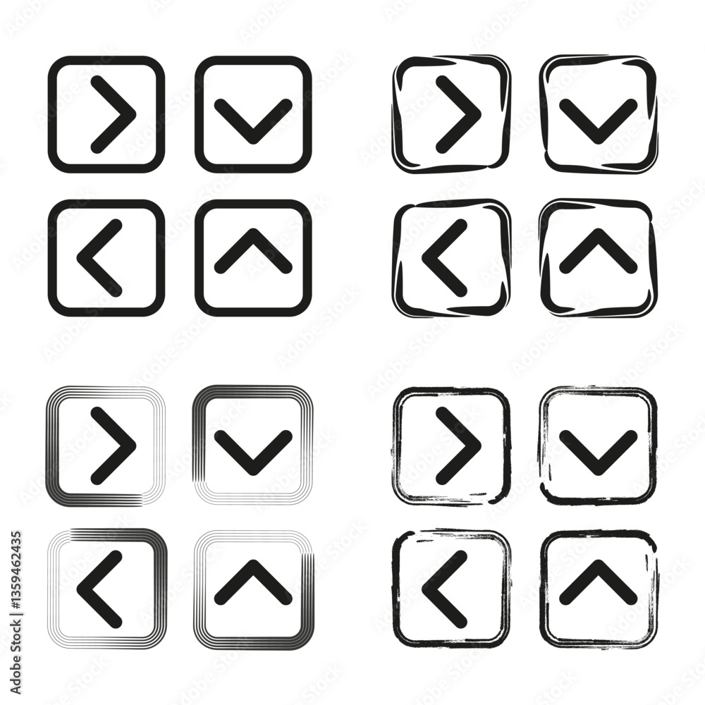 Poster arrow icons. direction symbols. navigation buttons. vector illustration.