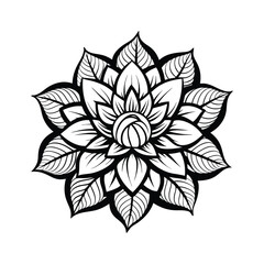 black and white flower