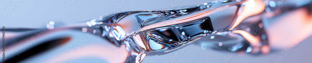 Poster abstract image of translucent fluid with internal reflections