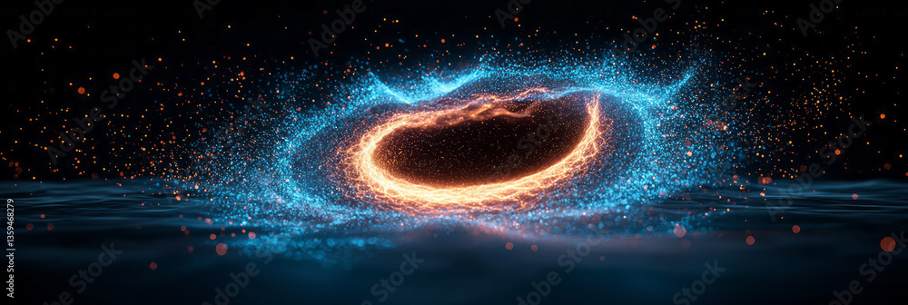 Aufkleber a fluid scientific visual of magnetic fields surrounding a rotating energy core in symmetrical