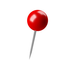 Red pushpin. Isolated. 3d illustration.