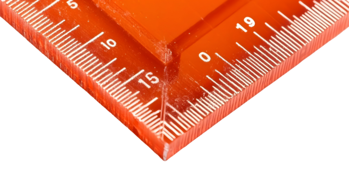 Isolated Orange Square Angle Ruler Tool on Transparent Background - Powered by Adobe