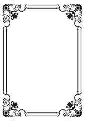 Fototapeta premium Vintage Abstract Frame, Curled Border for Card Making Elements, Black Border
