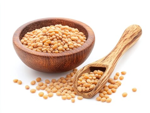 Guar Gum: Asian Agriculture Closeup. Guar Bean for Culinary and Dietary Use on White Background