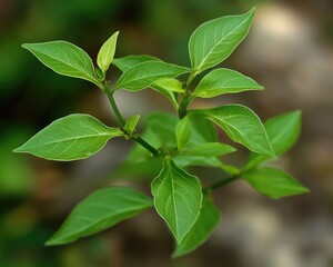 Fototapeta premium Gymnema: Acidic Antioxidant from Northern Thailand, Used as Herbal Medicine and Food Ingredient