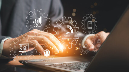  Process improvement concept, Continuous improvement,  Improve the efficiency and effectiveness of...