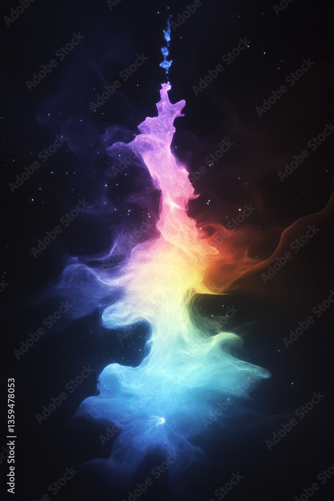 Aufkleber An ethereal vision of truth rendered in floating code, fractals, and cosmic pulses abstract yet