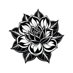 black and white abstract flower