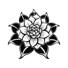 black and white flower