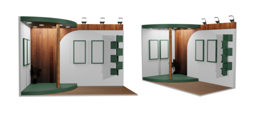 3D illustration design of creative exhibition stand design, for exhibition and event use
