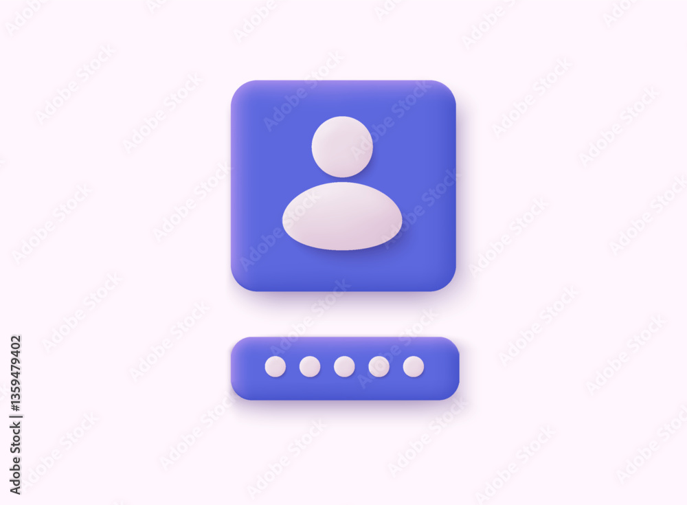 Poster secure login form page with password on computer and padlock. sign in to account, safety verificatio