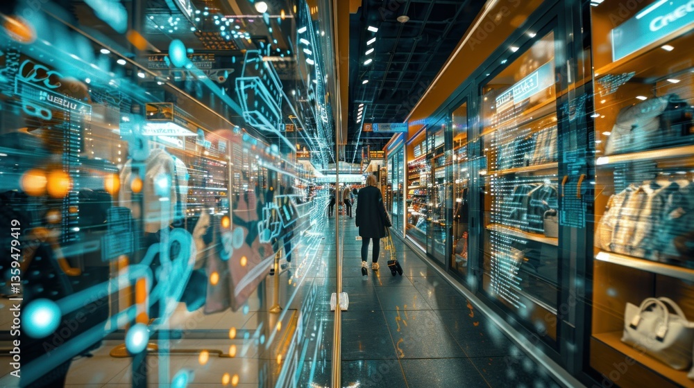 Aufkleber customer data visualized through machine learning in a retail setting.