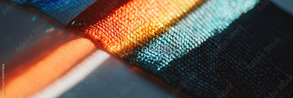 Poster multicolored fabric swatch with gradient and shadowing