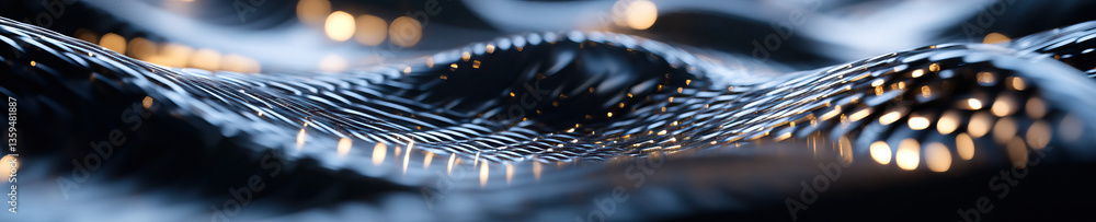Aufkleber abstract metallic surface with undulating texture and lights