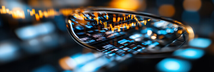 Reflective Surface Displaying Data Visualization