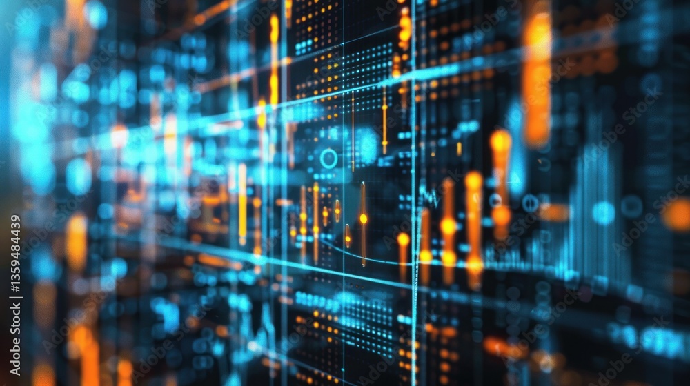 Poster machine learning analytics used to track business performance data.