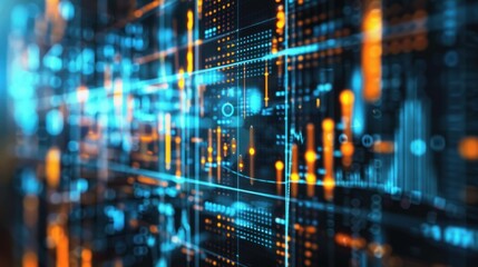 Obraz premium Machine learning analytics used to track business performance data.