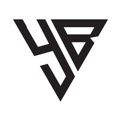  YB modern elegance and creative logo design .YB luxurious alphabet design . YB letter initial logo design