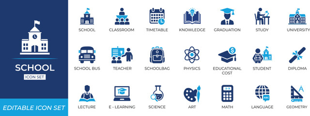 School icon set.