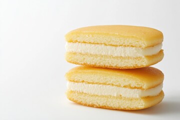 Japanese Food - Imagawayaki. Traditional Sweet Dessert Closeup on White Background