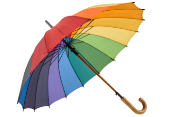 Colorful umbrellas isolated on white