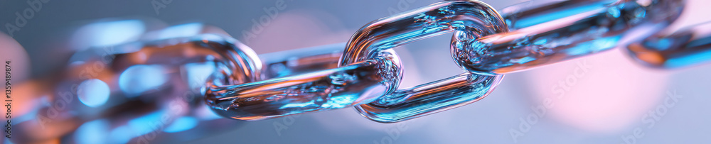 Poster close-up image of interconnected metal chain links