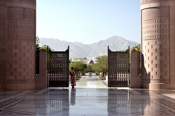Oman, Sultan Qaboes Mosque, entrance to the mosque