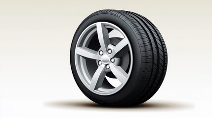Obraz premium Car tire radial wheel metal alloy on isolated background vector illustration
