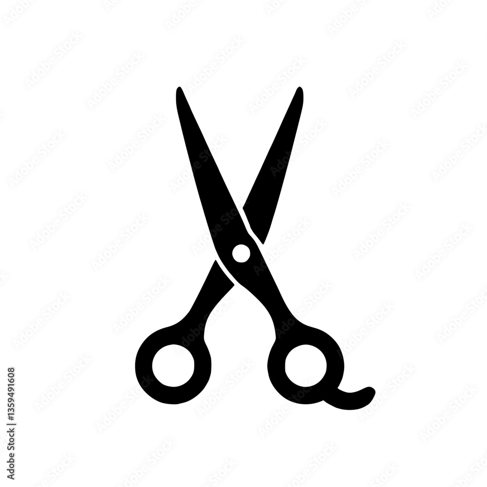 Poster open scissors graphic a common tool for cutting symbolized by its silhouette and recognizable form t