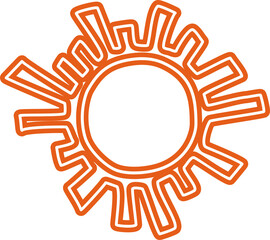 Sun symbols hand drawn, sunshine, sunset, sunlight