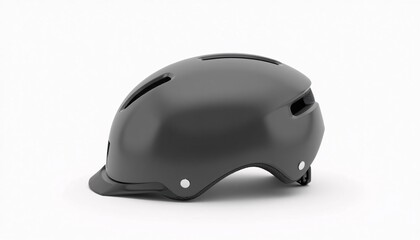 Fototapeta premium Cyclist helmet mockup on clean white backdrop.