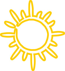 Sun symbols hand drawn, sunshine, sunset, sunlight