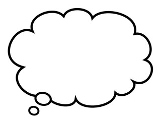 考え　吹き出し　素材　想像　考え事　思い　物思い　疑問　悩む　思う　もこもこ　ふわふわ　シンプル　雲形　単品　Thought bubble