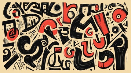 Grungy vector font. Art lettering.