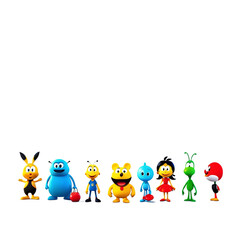 Animation cartoons characters in transparent background