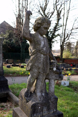 Statue of Cherub in a cemetery