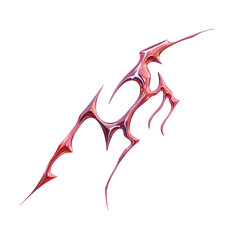 Red Metallic Y2k Hyper Neotribal