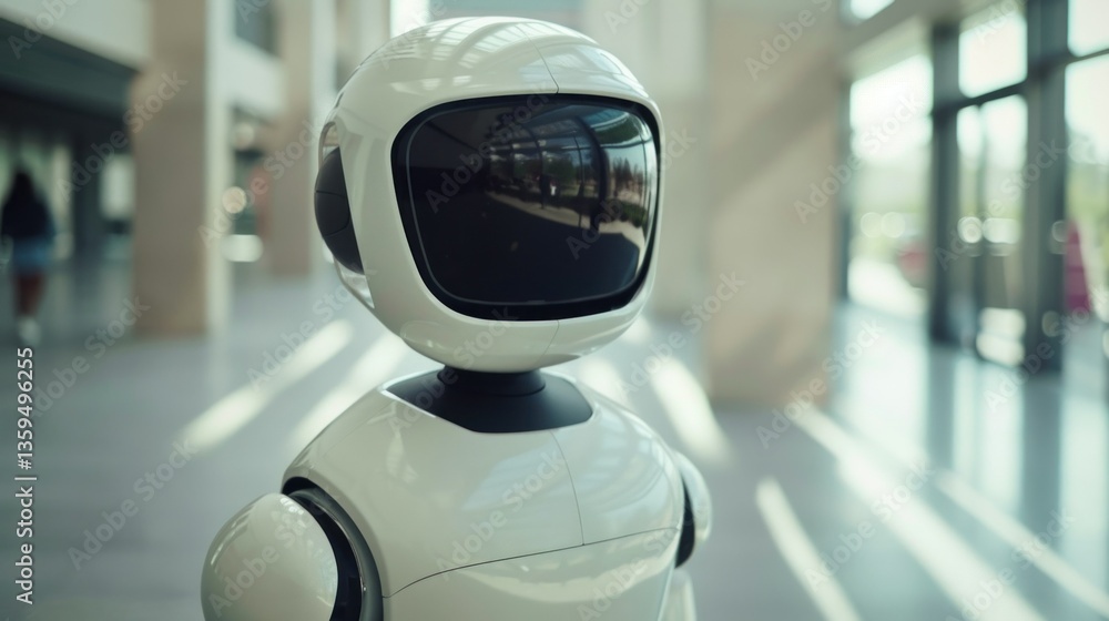 Poster robot integrated with machine learning and artificial intelligence data.