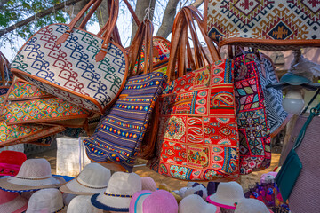 Indians Traditional Ikat pattern Embroidered handmade bags & Jodhpuri bags with aesthetic designs,...