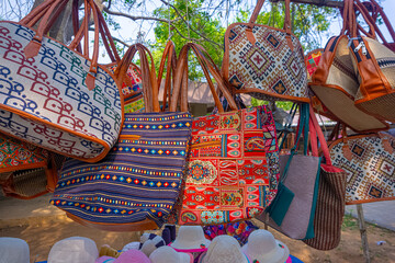 Indians Traditional Ikat pattern Embroidered handmade bags & Jodhpuri bags with aesthetic designs,...