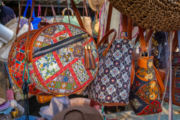 Indians Traditional Ikat pattern Embroidered handmade bags & Jodhpuri bags with aesthetic designs,...