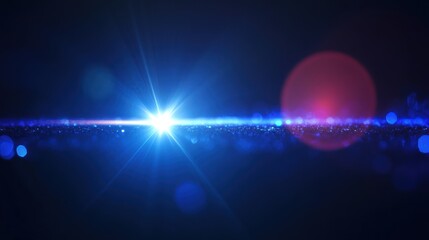 Bright glowing light source and a soft red orb in space