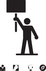 Holding Placard vector