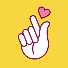 Vector korean heart hand gesture symbol