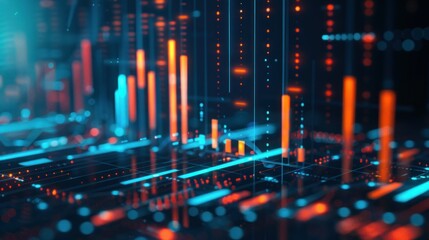 Visualization of machine learning applied in financial data analytics.