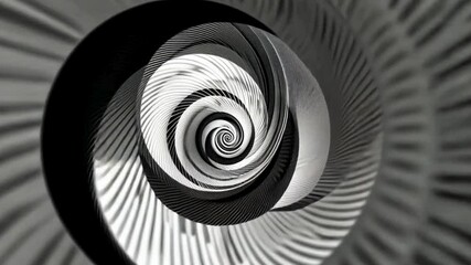  A hypnotic black and white spiral pulsating like an old school oscilloscope..